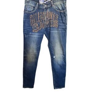 Billionaire Boys Club BB Creative Faded Blue  Distressed Jeans Size 36